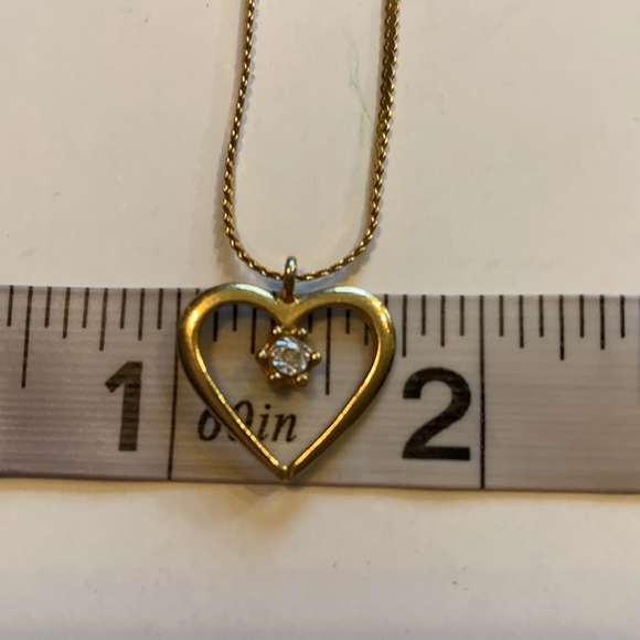 Heart Shaped Gold Charm Necklace - Picture 8 of 9